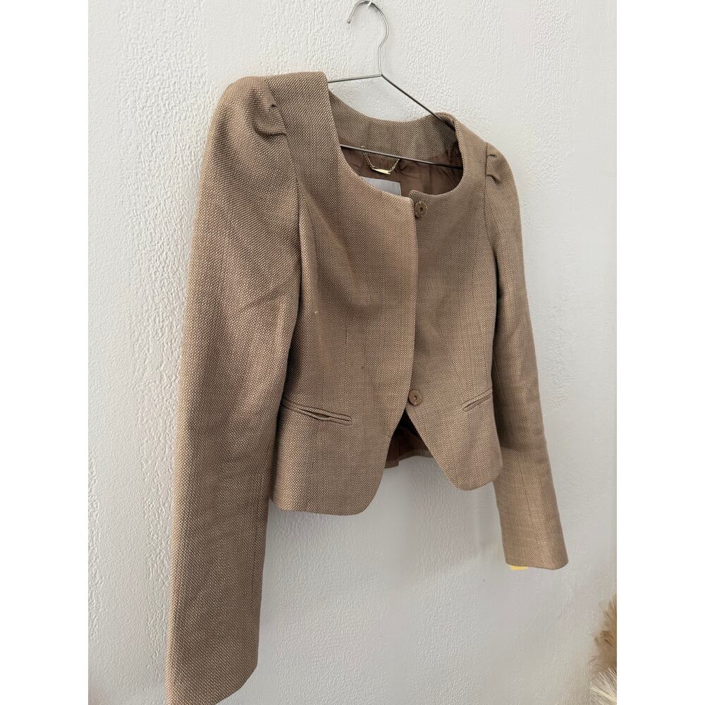 L.K. Bennett London Light Brown Cropped Blazer - Size US 2